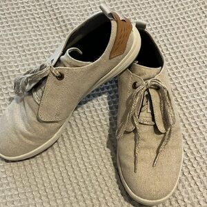 Merrell Beige Natural Canvas Lace-Up Sneakers, Size 6.5